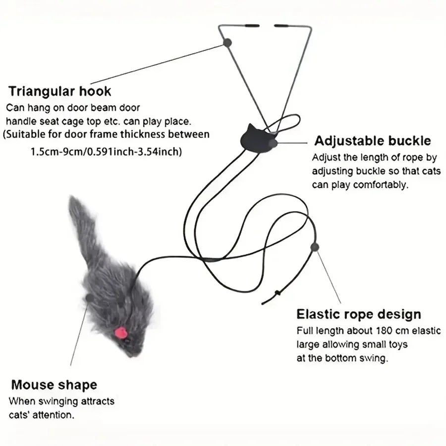 Self-Play Mouse Toy for Cats (Hangs on Door)